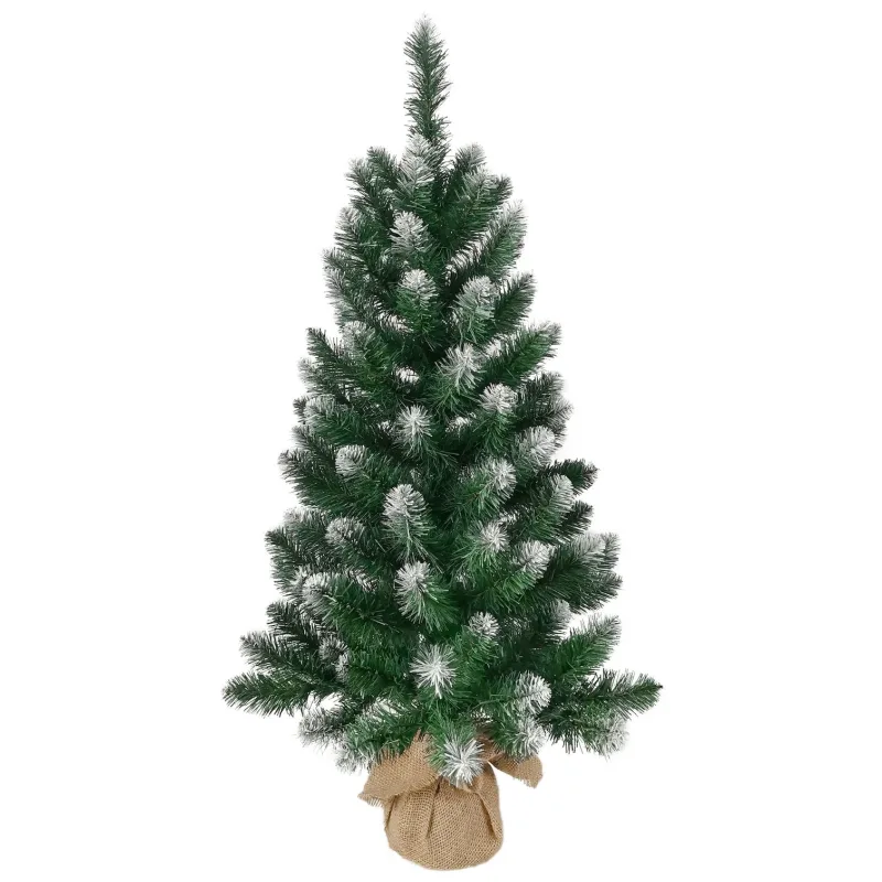 Vianočný stromček Nico, jedľa v jute, zasnežené konce, 90 cm