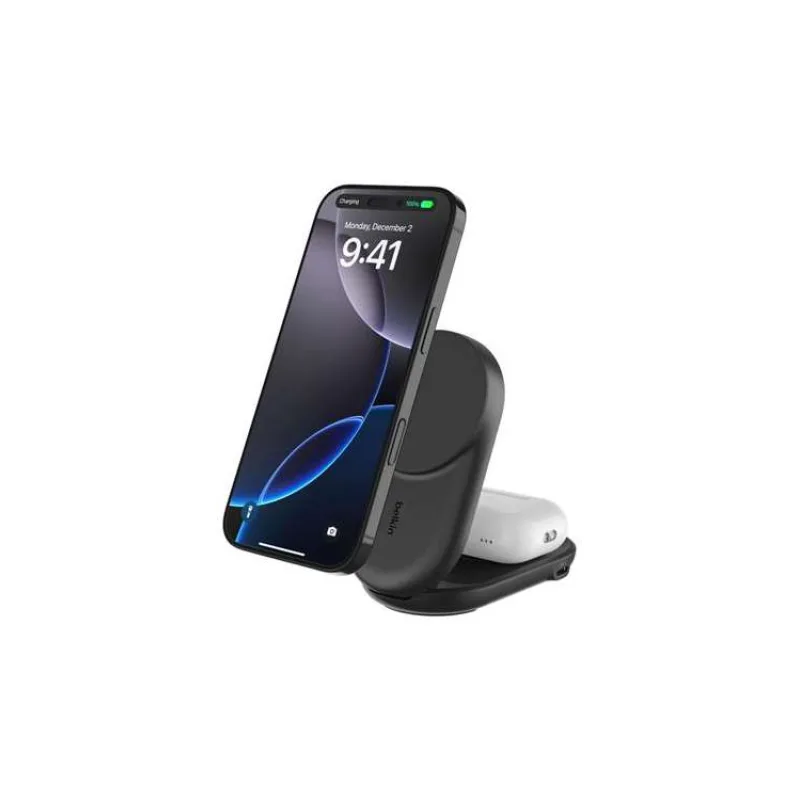 Belkin UltraCharge™ Qi2 25W 2v1 Magnetická nabíječka pro iPhone/AirPods, s USB-C, černá (WIZ039kqBK)
