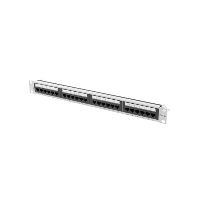 PATCH PANEL 24 PORTOV 1U 19" CAT.6A UTP ŠEDÝ LANBERG (PPUA-1024-S)