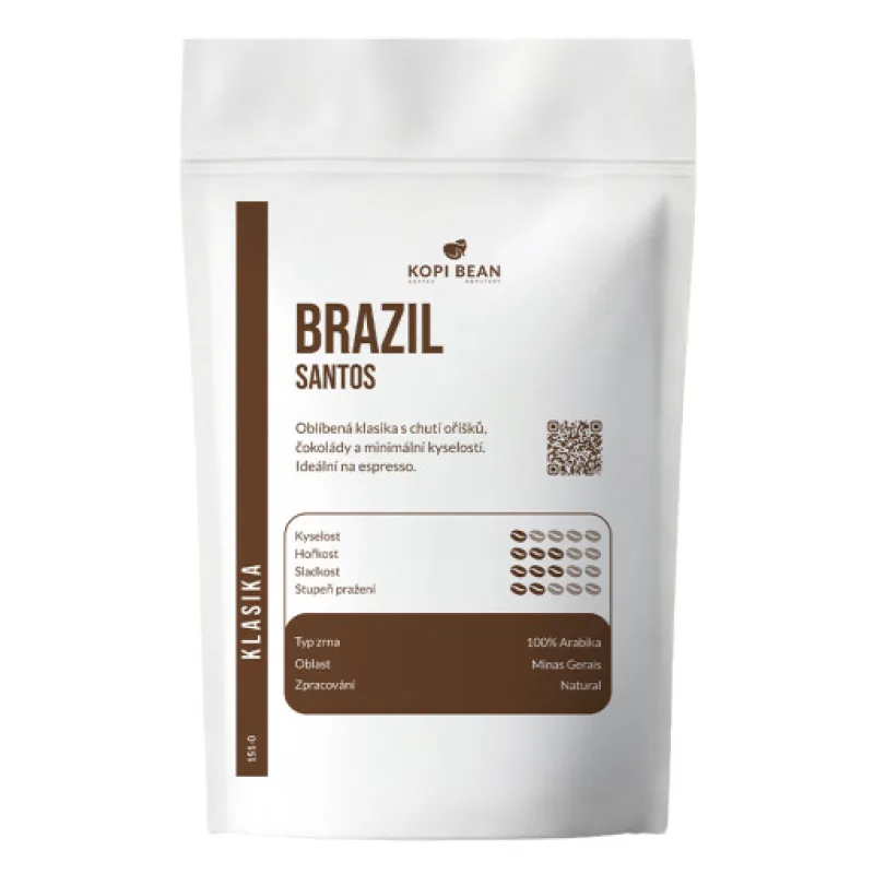 Brasil Santos Arabika 200 g, Zpracování Domácí espresso