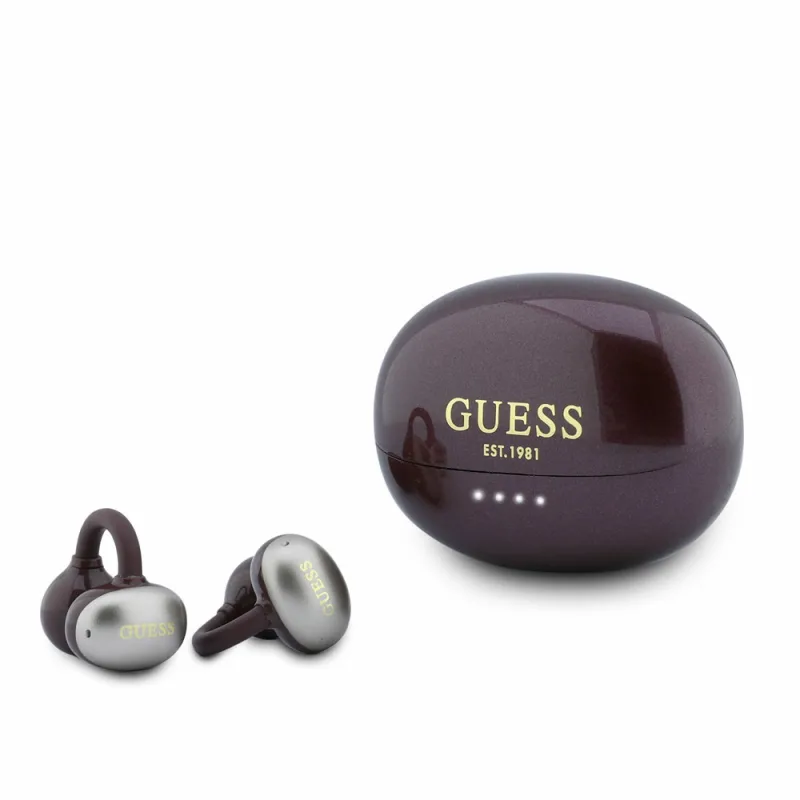 Guess Metallic Finish Classic Logo OWS Bezdrôtové Slúchadlá tmavo červená…