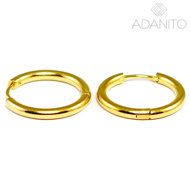 BK 33215C - Náušnice z chirurgickej ocele krúžky zlatené 21 mm