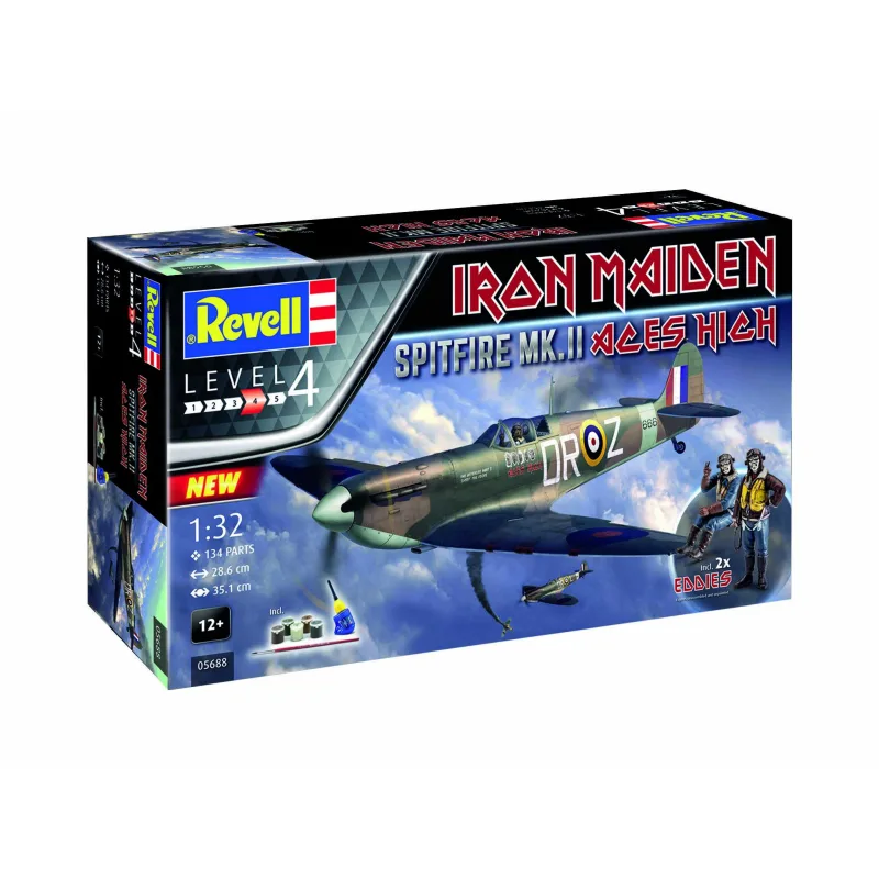 Revell Gift-Set lietadlo 05688 - Spitfire Mk.II "Aces High" Iron Maiden (1:32)