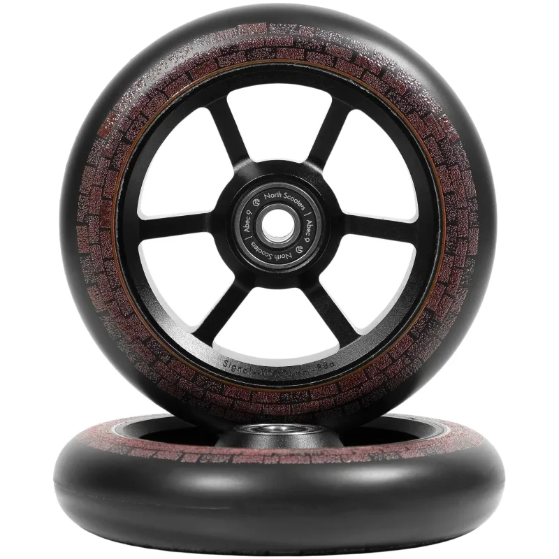 North Garrett Braz G5 Kolečka Na Freestyle Koloběžku 2-balení (110mm|Matte Black/Dark Brown)