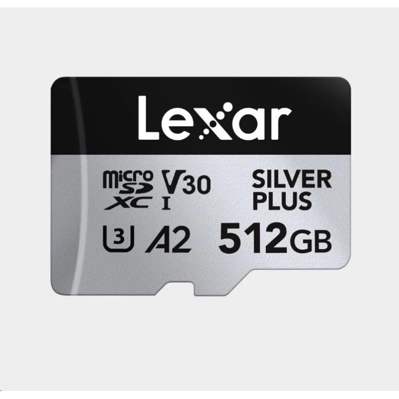 Lexar 512GB H-P Silver Plus microSDXC s adp C10 A2 LMSSIPL512G-BNANG