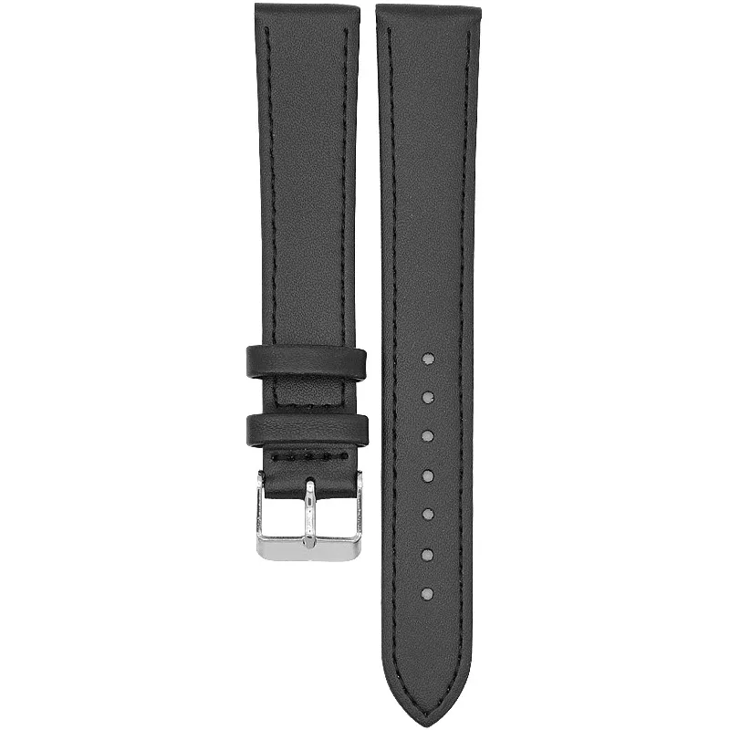 Predĺžený koženkový remienok na hodinky 18 mm čierny JORDAN KERR 1001XLW18