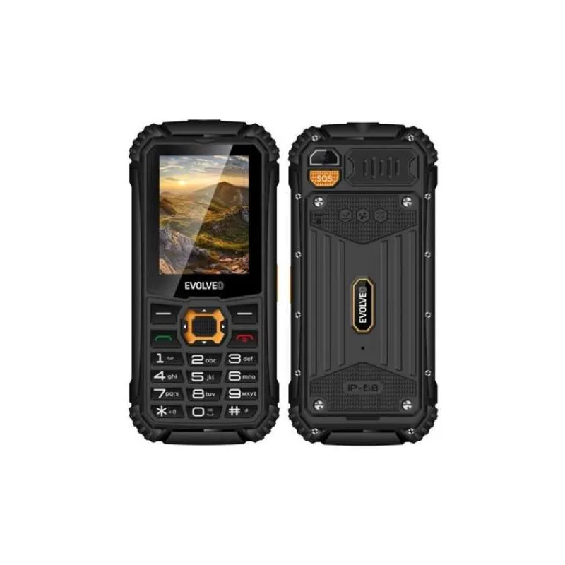 EVOLVEO StrongPhone Q1, IP68 odolný Dual SIM telefón, 2,4" LCD, 1800mAh, čierno-oranžový (SGP-Q1-BO)
