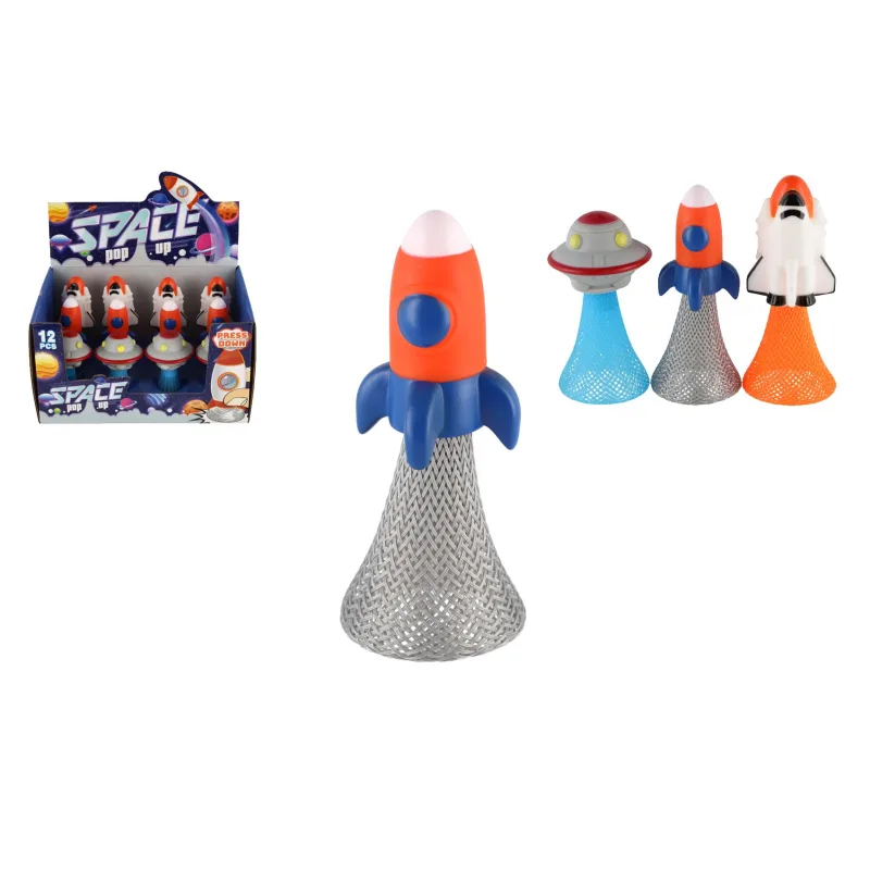 Teddies Hip Hop vesmír vyskakujúci plast 9cm 3 druhy