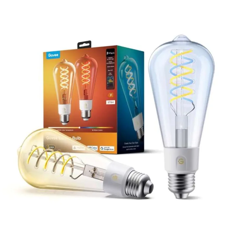 Govee Smart žárovka ST64 RGBWW 5W-40W 500lm E27 Long Life, Matter (2ks) (M14C0CC2)
