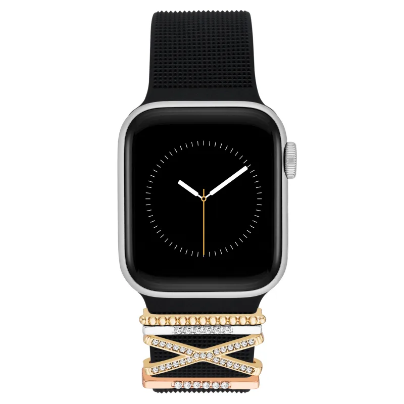 WITHit Čierny textúrovaný silikónový remienok Candy pre Apple Watch 38/40/41