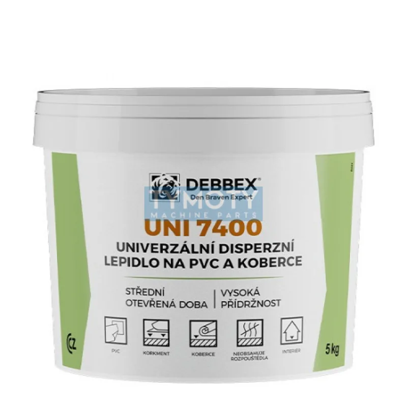 Debbex Univerzálne disperzné lepidlo na PVC a koberce UNI 7400 - 5 kg svetlo béžová, vedro