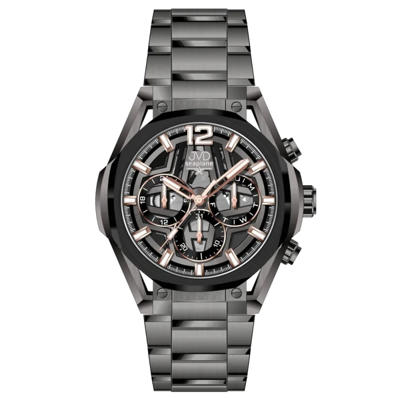 JVD Pánské ocelové vodotěsné ocelové hodinky - chronograf JVD JE1020.3