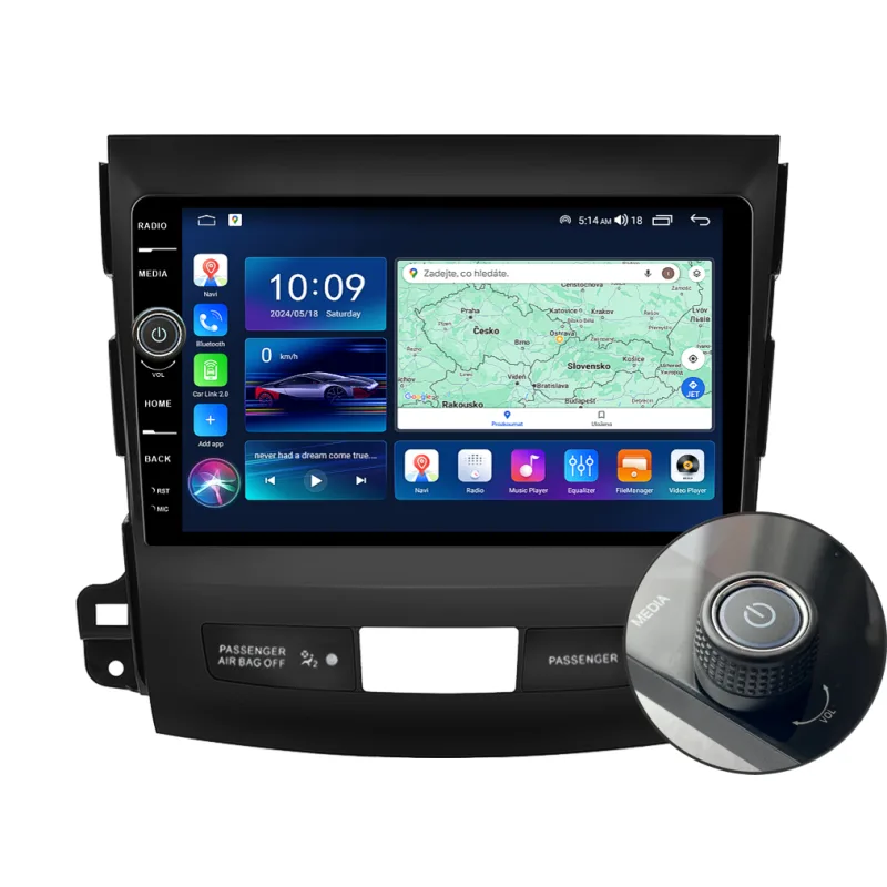 Everest 2DIN autorádio EVE37 Android, Mitsubishi Outlander II / Citroen C-Crosser / Peugeot 4007 B374