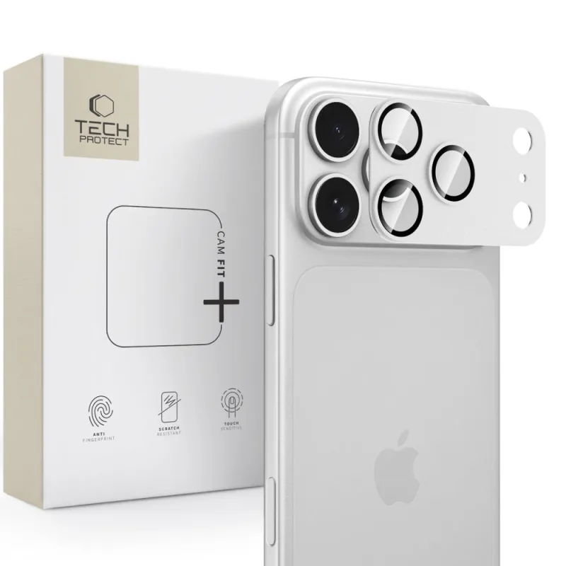 Ochranné tvrdené sklo Tech-Protect Camfull Fit+ na displej fotoaparátu pre iPhone 18 Pro – strieborné