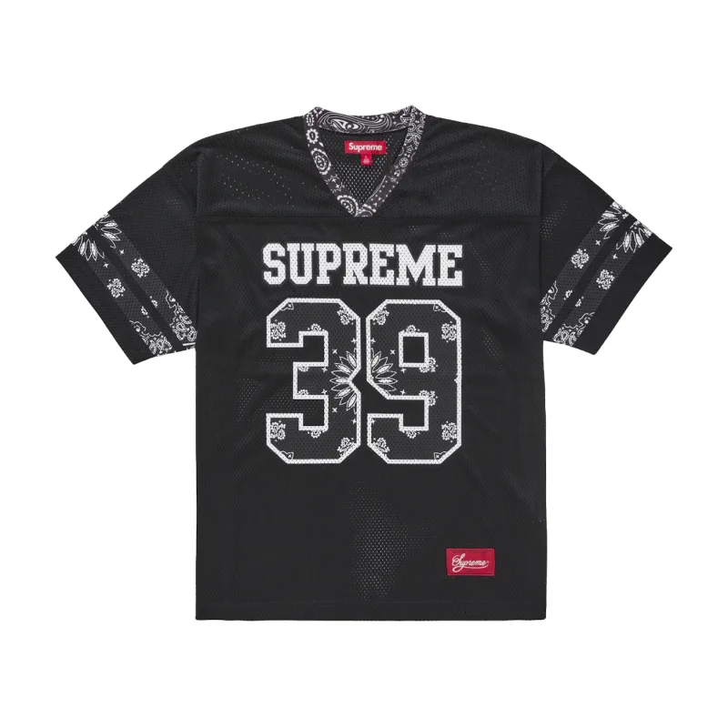 Supreme Bandana Football Jersey Black - XL