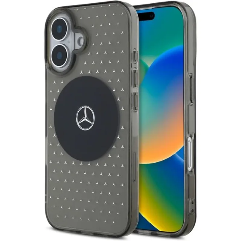 Mercedes PC/TPU Star Pattern MagSafe Zadný Kryt pre iPhone 16 Plus čierny…