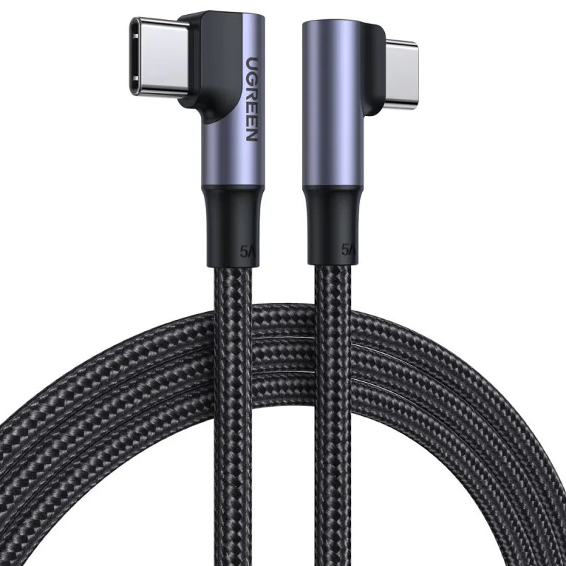 Ugreen US335 70696 lomený USB-C - USB-C PD QC FCP 100W 5A 480Mb/s 1m kábel - čierny