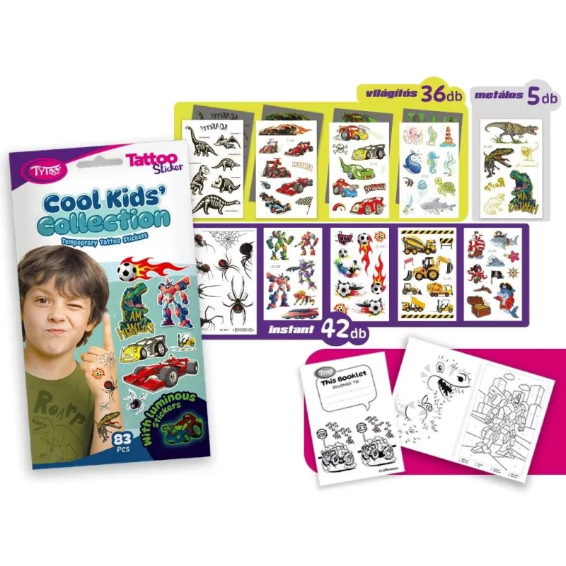 TyToo Sada samolepiek na tetovanie Cool Kids' Collection