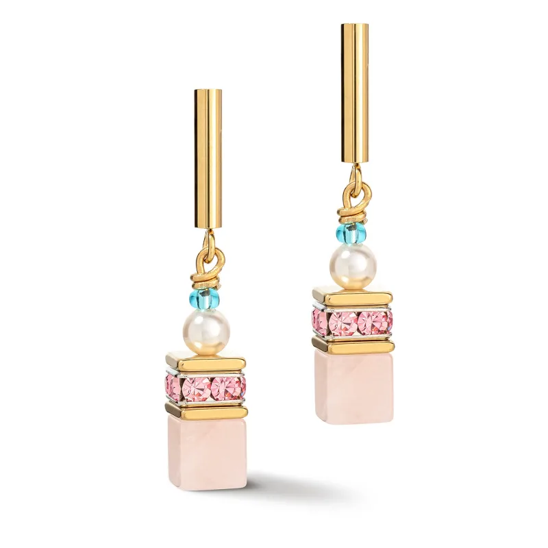 Dámske náušnice Coeur de Lion GeoCUBE® Precious Fusion Pearls 5086/21-1522
