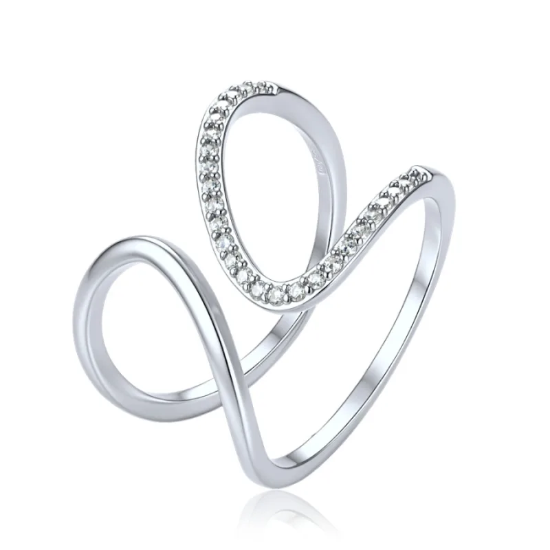 Elegantný strieborný prsteň s bielym zirkónom MINET JMAS0360SR, 63, 3.40 g