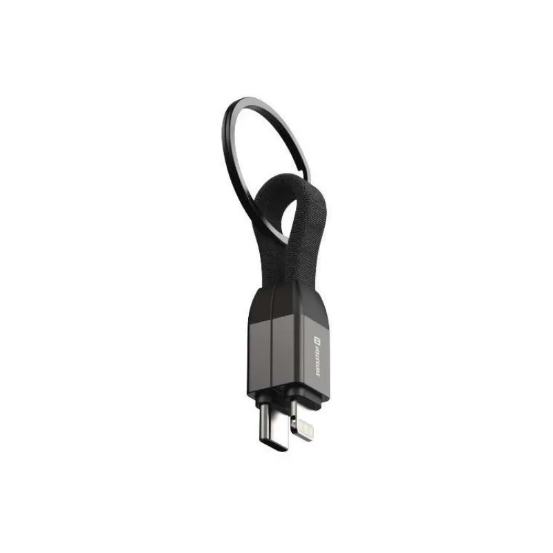 SWISSTEN MAGNETICKÝ KEYCHAIN KABEL USB-C / LIGHTNING 9,7 CM (71551030)