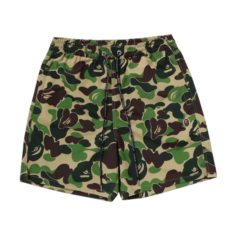 BAPE ABC Camo One Point Relaxed Fit Swim Shorts Green - L