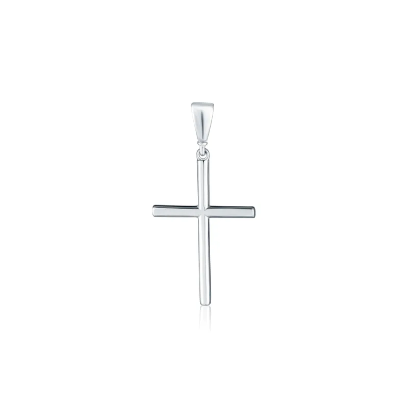 JVD Dámský zlatý křížek z bílého zlata přívěsek hladký ryz. 585/1000 ZP0415XJ70-8600