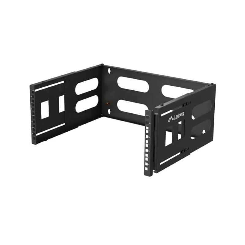 SKLÁDACÍ DRŽÁK PRO MONTÁŽ NA STĚNU 19" 4U 497X400/240 ČERNÝ LANBERG FB01-5404-10B