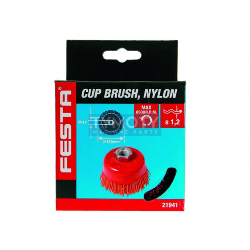 Kefa rotačná črepníková nylon 100 mm M14, FESTA 21941