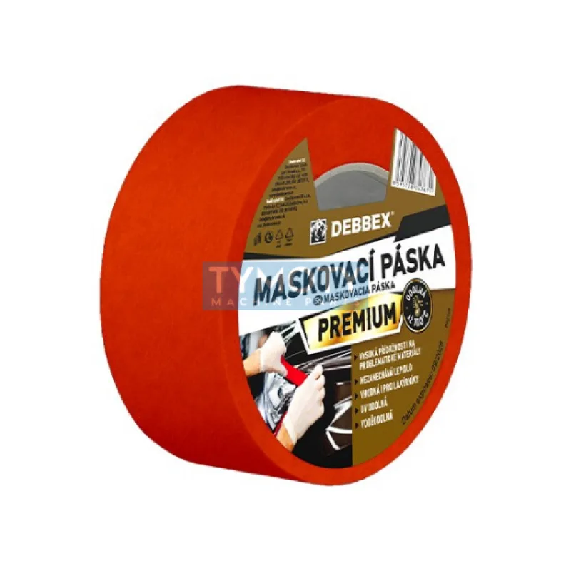 Debbex Maskovacia páska 100 ° C PREMIUM - 25 mm x 50 m oranžová