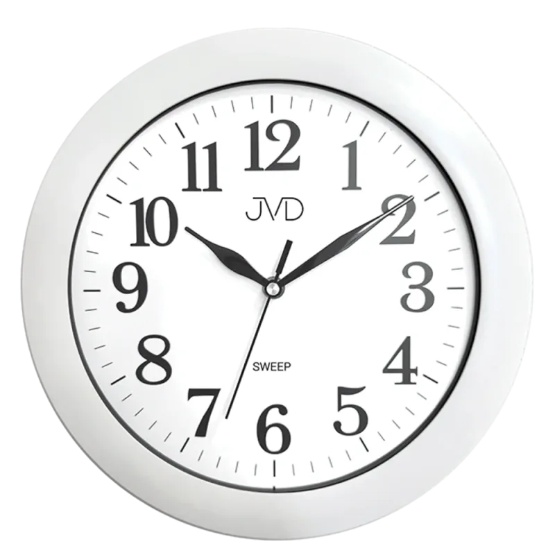 JVD Bílé nástěnné tiché netikající hodiny JVD HX2149.1