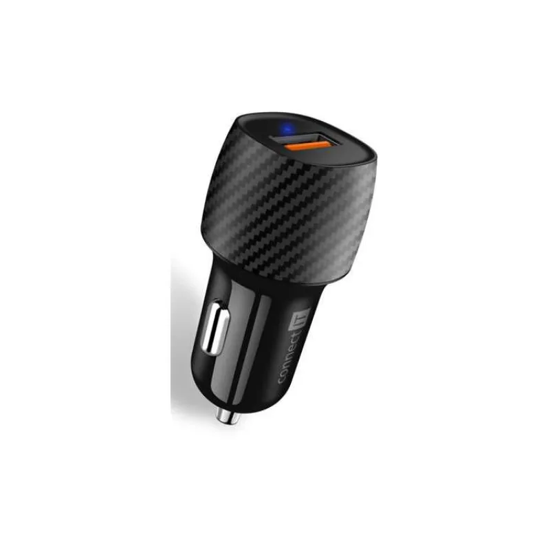 CONNECT IT InCarz QUICK CHARGE 3.0 nabíječka do auta, 1x USB-A, 3 A, CARBON (CCC-5012-CA)
