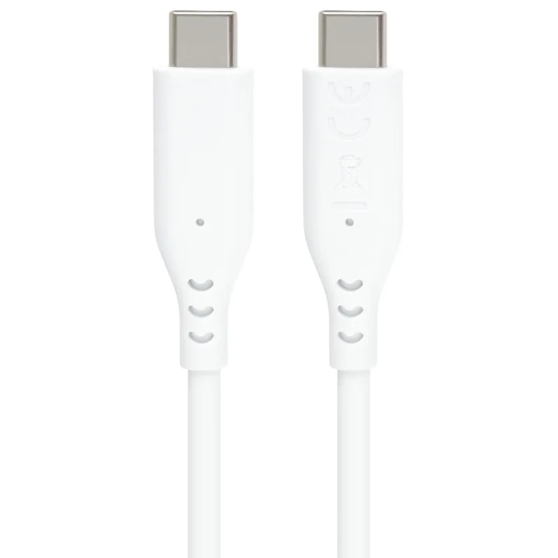 PremiumCord silikonový USB-C 60W, bílý, 1.5m ku31sa15w