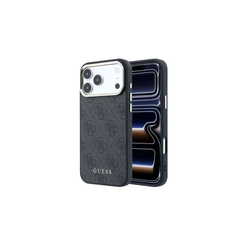 Guess PU Leather 4G Gold Frame MagSafe kryt iPhone 18 Pro čierny (57983131377)