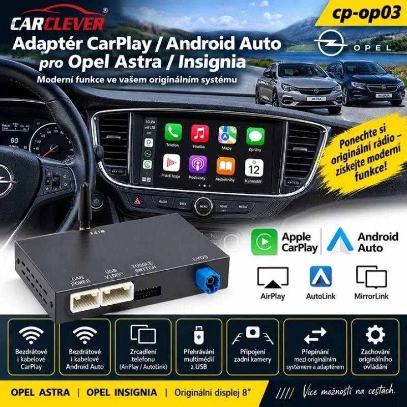 Adaptér CarPlay/Android Auto Opel Astra/Insignia cp-op03