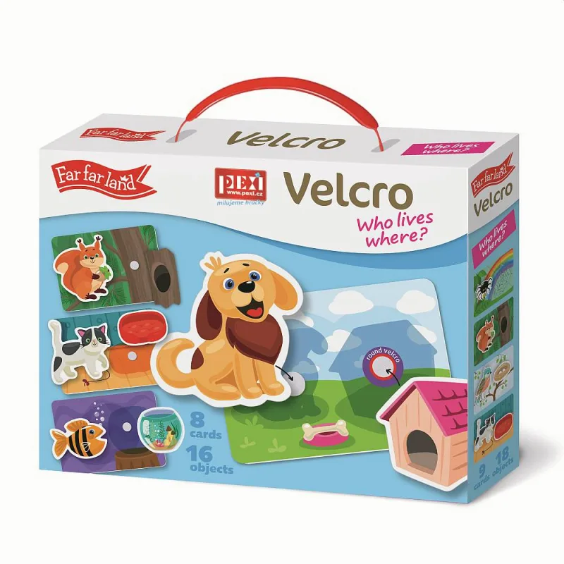 Pexi Pexi Velcro skladačky - Kto kde býva?