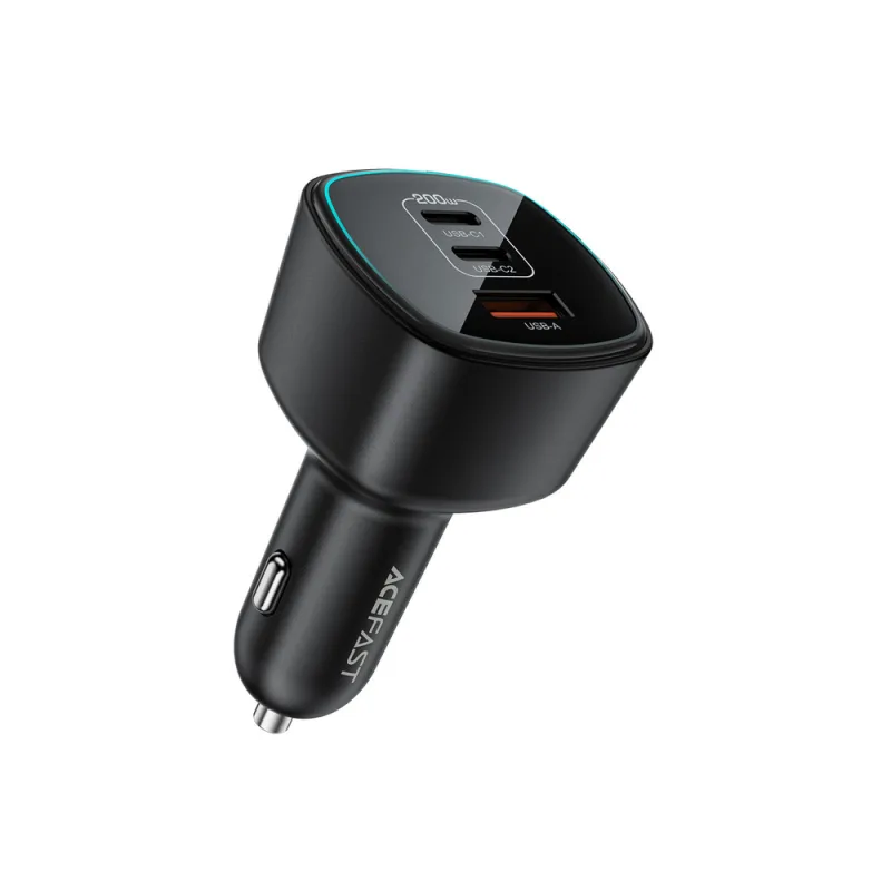 Acefast B18 200W Car Charger 2x USB-C + USB-A - Black