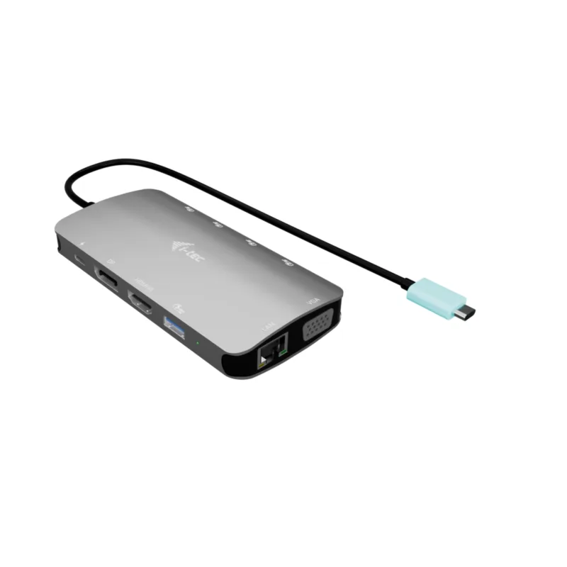 i-tec USB-C Metal Nano 3x Display (DP, HDMI and VGA) Docking Station, Power Delivery 100W C31NANOTRIDOCKPD