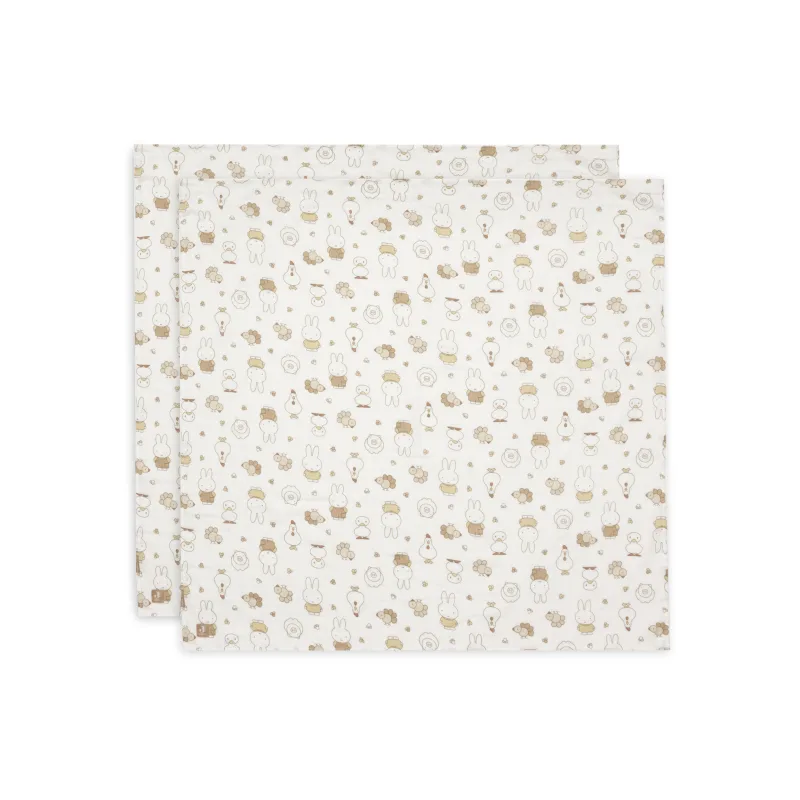 Jollein Plienky zavinovacie 2ks 115x115 cm Miffy Family Farm