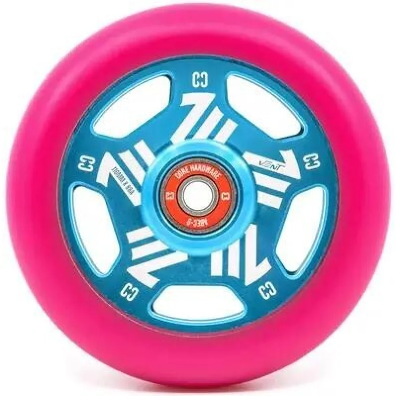 Koliesko Core Vent Hollow 110mm ružové/tyrkysové