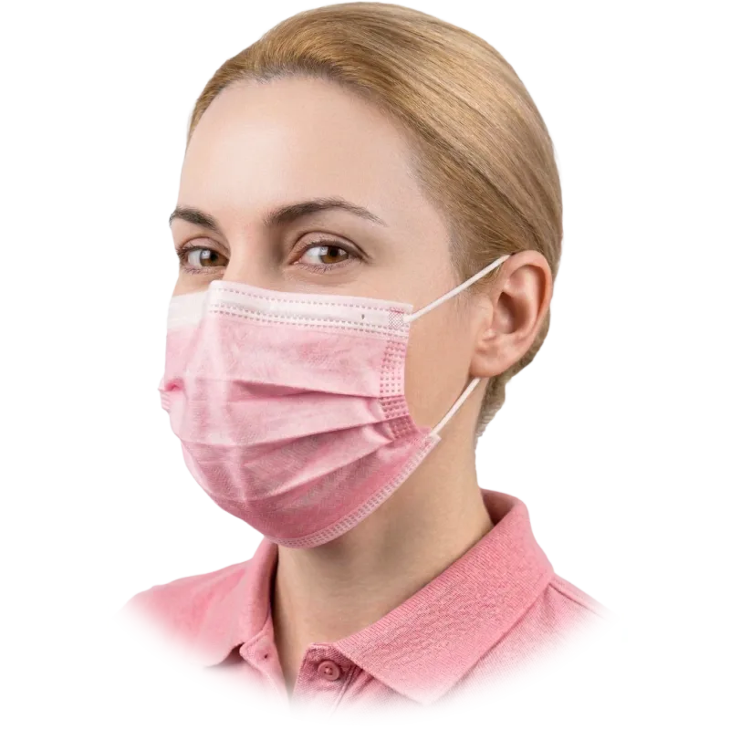 Reis MAS BEAUTY Uni jednorazová hygienická rúška 3vrstvová ružová 50 Ks