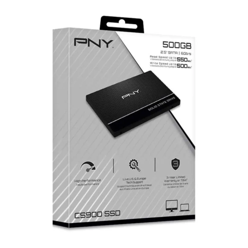 PNY SSD CS900 500GB, SATA III 2,5", (R:550 / W:500MB/s) (SSD7CS900-500-RB)