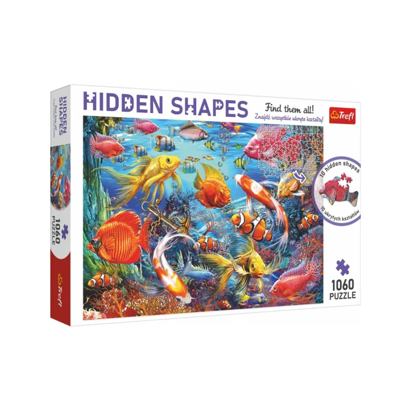 Trefl Puzzle Život pod vodou - Skryté tvary 1060 dielikov 68x48cm v krabici 40x27x6cm