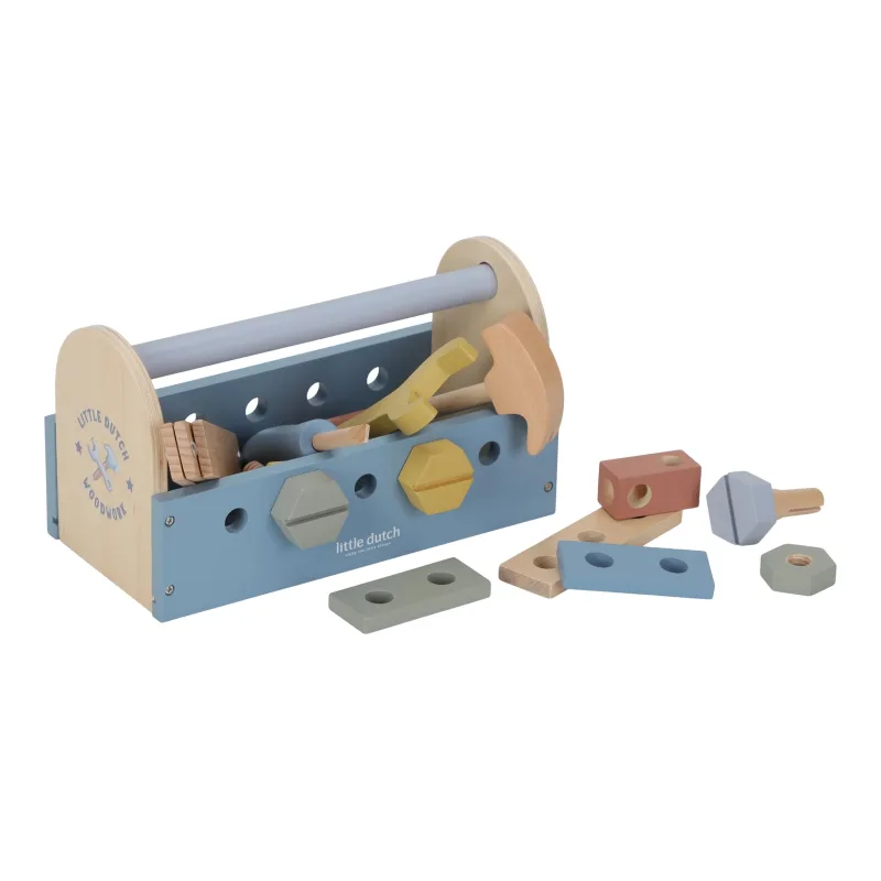 Little Dutch Box s náradím drevený Blue