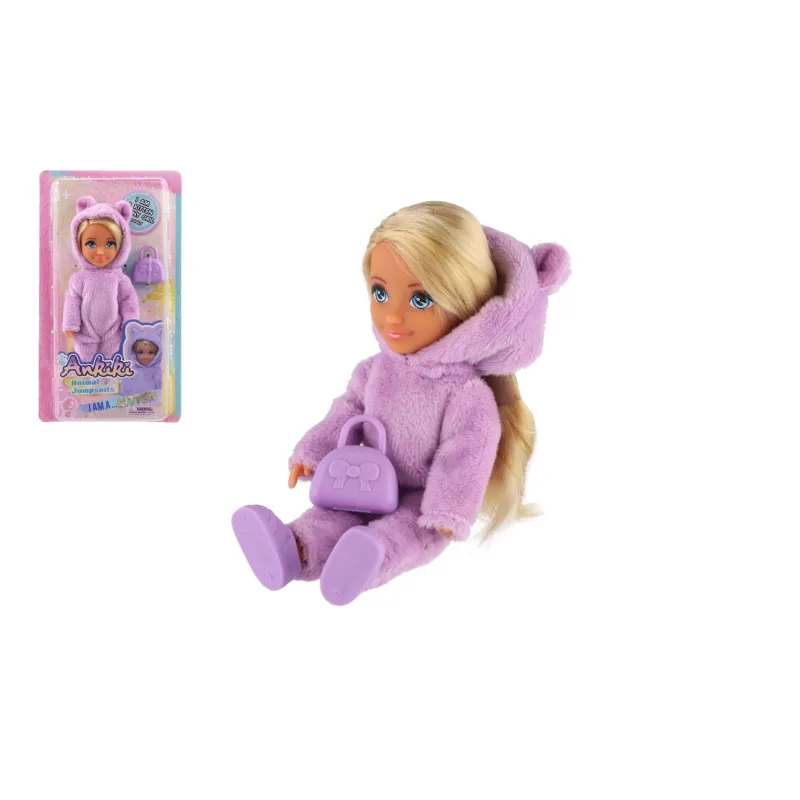 Teddies Bábika Ankiki v overale s kabelkou 14cm v blistri