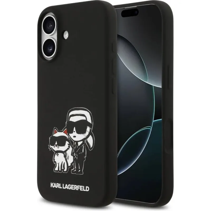 Karl Lagerfeld Liquid Silicone K&CH Sketch MagSafe kryt iPhone 17 čierny…