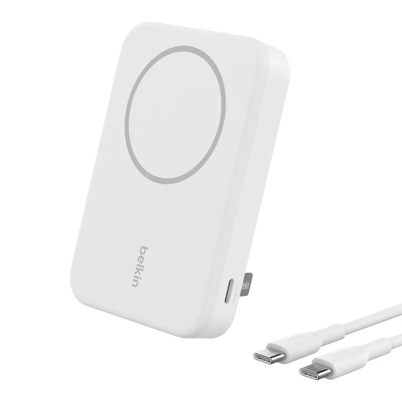 Belkin Boost Charge Pro Magnetic Power Bank with Qi2 8K + Stand - White…