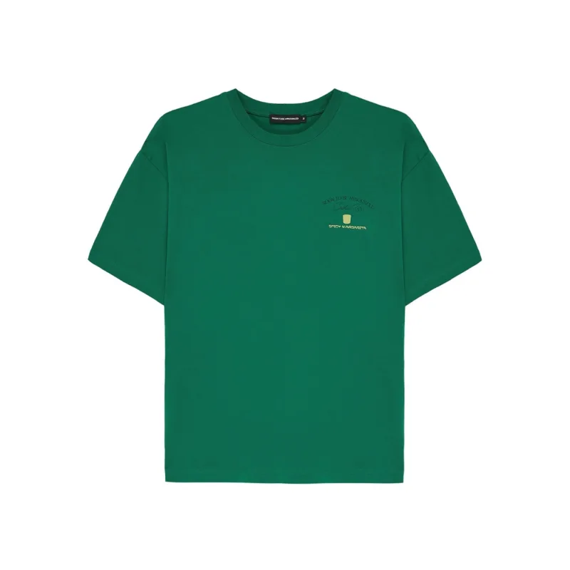 Soon To Be Announced Relax Mold Green Crew Neck Printed T-shirt - XL