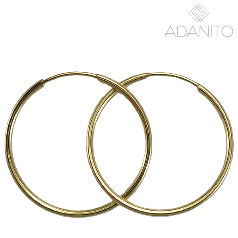 Zlaté náušnice krúžky ADANITO BRN1253G, 20 mm, 0.53 g