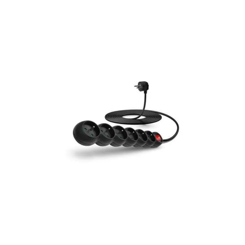CONNECT IT prodlužovací kabel 230 V, 6 zásuvek, 3 m, s vypínačem (černý) (CES-1001-BK)